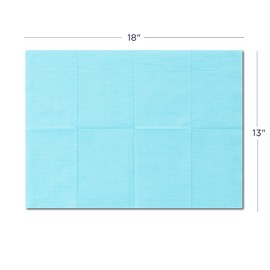 Practicon Practicon 125 Pack Light Blue Disposable Patient Bibs, 18" x 13", 3 Ply Waterproof Paper Bib Sheet with Poly Back, Dental, Medical, Tattoo, Nail Tray or Table Cover, 125 Pack