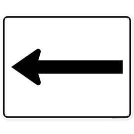 Left Arrow Sign, 24x30 Inches, 55 mil thick HDPS (high density polystyrene), Made in USA by My Sign Center