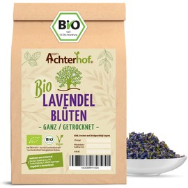 Lavender Blossoms Organic Dried 100 g | Dried Lavender from France | Organic Lavender Tea | 100% Natural - Food Grade | From Controlled Organic Cultivation | by Achterhof