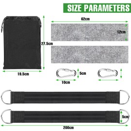 Set of 2 Swing Attachment Tree and Hammock Attachment 200 cm x 5 cm Holds 1000 kg, for Hanging Chair Swing Hanging, Includes 2 Carabiners, D-Rings, with Tree Protection Padding, Storage Bag