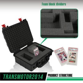 Graded Card Storage Box Heavy Duty Case Slab Holder & Protector US Organiser,2Row Graded Card Storage Box Travel Waterproof Case Slab Holder& Protector Grey,Card Organizer Protector