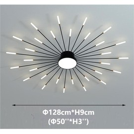 LightInTheBox Modern LED Ceiling Light Sputnik Linear Flush Mount Ceiling Lamp Gold Firework Flower Ceiling Light Fixture for Living Room Dining Room (Gold, 30-Heads, Natural Light)