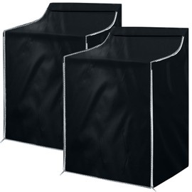 2Pack Washer and Dryer Covers, Portable Washer Cover with Zipper Design Dustproof Waterproof Laundry Covers for Washer and Dryer，Easy Use Fit for Most Front-loading Machine (2pcs(Black))
