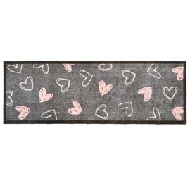My Mat Welcome Hearts Runner, Nylon Indoor Pattern Washable Doormat for Hallway, Kitchen, Front Door 50x150cm