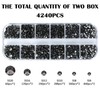 4240Pcs black diamond Flatback Rhinestones 6 Sizes Crystal Diamonds for