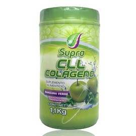 CLL Colágeno Hidrolizado sabor Manzana Verde 1.1 kg Supra. | En Polvo | Omega 3,6,9 | DHA | EPA | DPA | Vitamina A, C, E | Zinc | Magnesio | Coenzima 