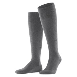 Burlington Men's Leeds M Kh Cotton Wool Long Plain 1 Pair Knee-High Socks, Grey Dark 3070 6.5-11