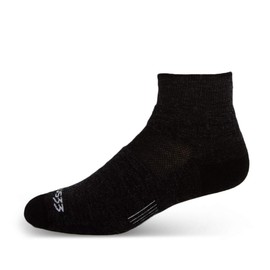 USA Made - Ankle Socks - All Season Lightweight - Trail Running Socks - Merino Wool - Mountain Heritage - Black - Medium