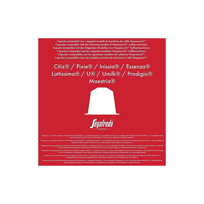 Segafredo Zanetti 10 Nespresso Compatible Capsules Brazil