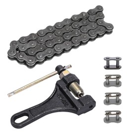 UOIENRT 420 Jackshaft Chain 42Link+ Chain Breaker, fit for Coleman BT200X CT200U Trail 200 CT200U-EX Baja TrailMaster Warrior Heat MASSIMO MB165 MB200 196cc 6.5hp Powersports Mini Bike Part