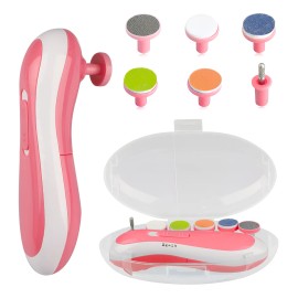 6 En 1 Kit Lima De Uas Elctrica Porttil Para Beb Con Luz                                                                                              