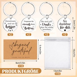64 Stück Dankeschön Geschenke Inspirierende Bambus Kugelschreiber Holz mit Organzabeutel Dankeskarte Glücksstift Motivations Schlüsselanhänger Abschiedsgeschenke für Mitarbeiter Kollegen Team Lehrer