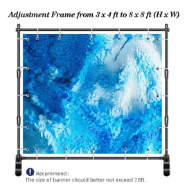 EMART 8 x 8ft (W x H) Adjustable Photo Backdrop Banner Stand with Telescopic Tubes, Suitable for Trade Shows, Professional Photography Booths, and Step and Repeat Background Displays