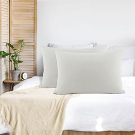 PiccoCasa Bamboo Viscose Pillowcases 2 Pack Silky Soft Pillow Cover for Hair and Skin - Cool and Breathable Pillow Cases Isabelline 50x90cm