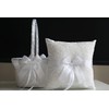 Alex Emotions White Flower Girl Basket & Ring Bearer Pillow