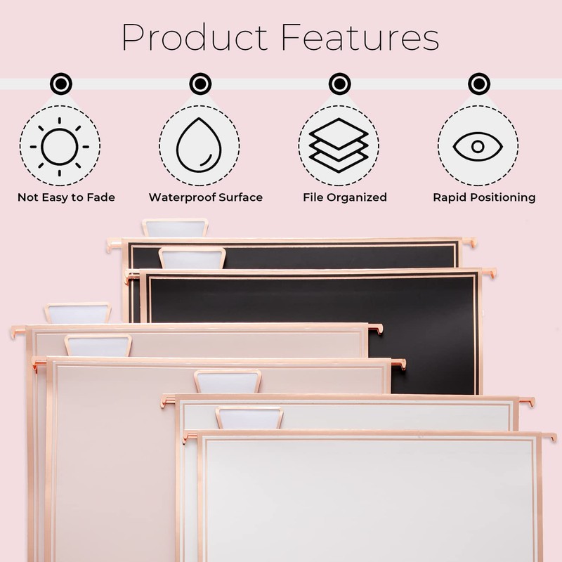 Y YOMA 1 Pack Rose Gold Desktop Hanging File Organizer