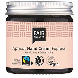 FAIR SQUARED Hand Cream Apricot 50 ml - Hand Care for Dry Skin - Vegan Natural Cosmetics - Zero Waste in Reusable Glass Jar
