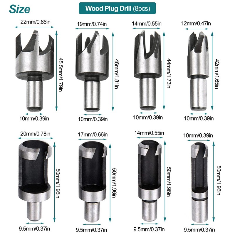 13 Pieces Drill Countersink Wood Set, 5 Wood Drill Bit