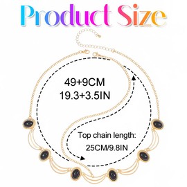 GORAIS Black Rhinestone Head Chain Jewelry Gold Egyptian Headband Forehead Costume Headpiece for Women