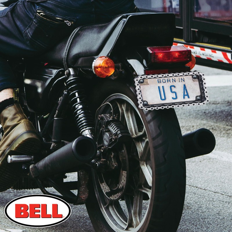 Bell Automotive 22-1-46497-8 Universal Motorcycle Chain License Plate Frame