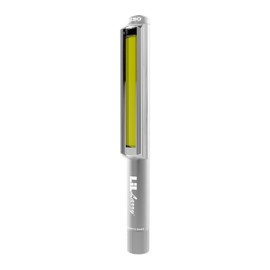 NEBO Lil Larry - 250 Lumen Torch with COB Work Light - Pocket Clip Magnetic Base for Hands-Free Lighting - Portable COB LED Flashlight - Hazard Light-Red (Steel Grey)
