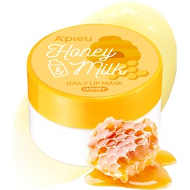 A'PIEU Honey & Milk Daily Lip Mask (Honey) - Nourishing Overnight Korean Lip Mask | Hydrating Lip Moisturizer Propolis & Royal Jelly for Soft, Plush Lips