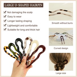 Elegant U-Shape Hair Stick, Multi-Functional Hairpin, for Women Girls, Vintage Hair Accessories, Hair Bun Maker, No Damage, Secure Hold