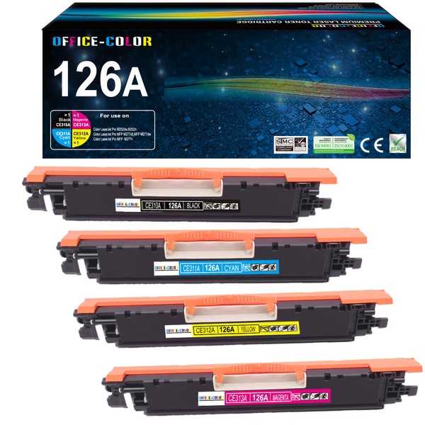 OFFICE-COLOR Replacement for HP 126A Toner Cartridges Set Works with