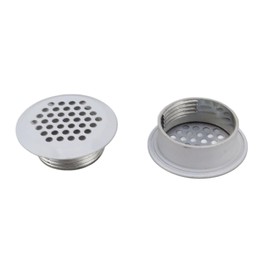 Round Vent Cover White Rustproof Rugged Versatile Air Vent Mesh Hole Cover for Home Closet Cabinets Office Stainless Steel ABS 2Pcs