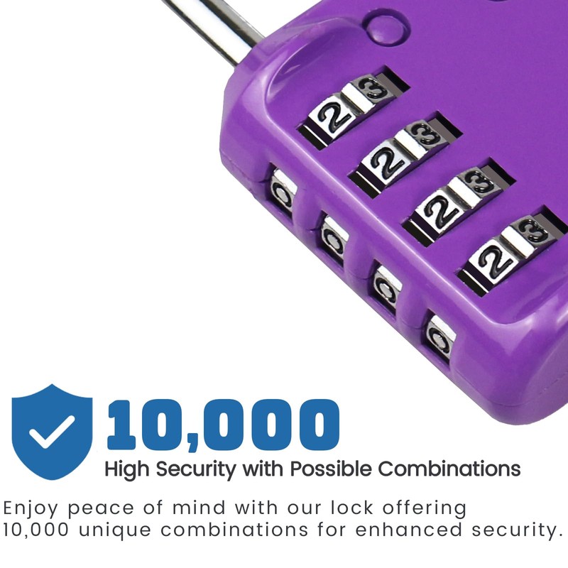 RESET-060 2 Pack 4 Digit Combination Lock Outdoor Padlock for