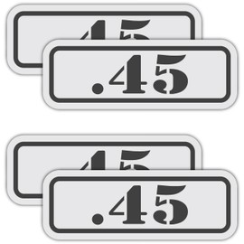 Sticker Frenzy X4 | Reflective .45 Ammo Can Hard Hat Decals | Motorcycle Shield Helmet Decals | .45 Slug Bullet| Gun Box Decals | Toolbox Diesel Mechanic Shop Decals | (x4) 6” x 2” Vinyl Decals