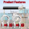 12pcs Heavy Duty Anchor Shackle, 3/8" D Ring Shackles for