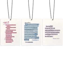 ZFQ Cute Christian Car Air Freshener, Inspirational Bible Verses Air Freshener Hanging 3 Pcs for Cars Closet Drawer or Books, Christian Car Accessories Mirror Decor for Women