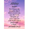 Abbie "Joyful" Keepsake Name Meaning Card with Bible Verse
