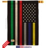 US First Responders Line Burlap House Flags Pack EMT Paramedic