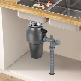 BICKKOMG Garbage Disposal, 1.2L 560W Food Waste Disposer for Kitchen Sink Stainless Steel Food Waste Grinding System, Kitchen Garbage Disposal with Socketfor Process Food Residues like Fruits