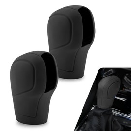 AWGUKA 2 PCS Car Gear Shift Head Cover, Comfortable Handle Handbrake Shifter Cover, Anti-Slip Auto Knob Gear Stick Protector, Replacement Decorative Accessories, Universal for Most Cars (Black)