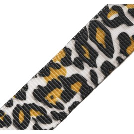 Grosgrain Ribbon from Polyester Fabric for Gift Wrap, Hair Ties, Bows, Luggage, Scrapbooks, Decoration, Sewing (5/8 Inch 16mm, Leopard Print)