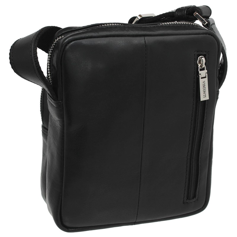 VISCONTI Leather Riley Shoulder/Messenger Bag ML40 Black