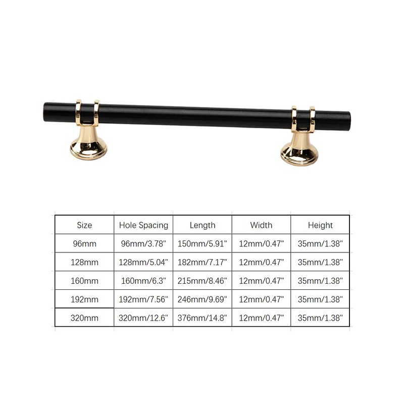 Dreneco 2 Pack Cupboard Handles Zinc Alloy Kitchen T Bar