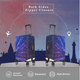 Luckiplus Spandex Suitcase Luggage Suitcase Cover Fits 18"-32" Luggage, fireworks