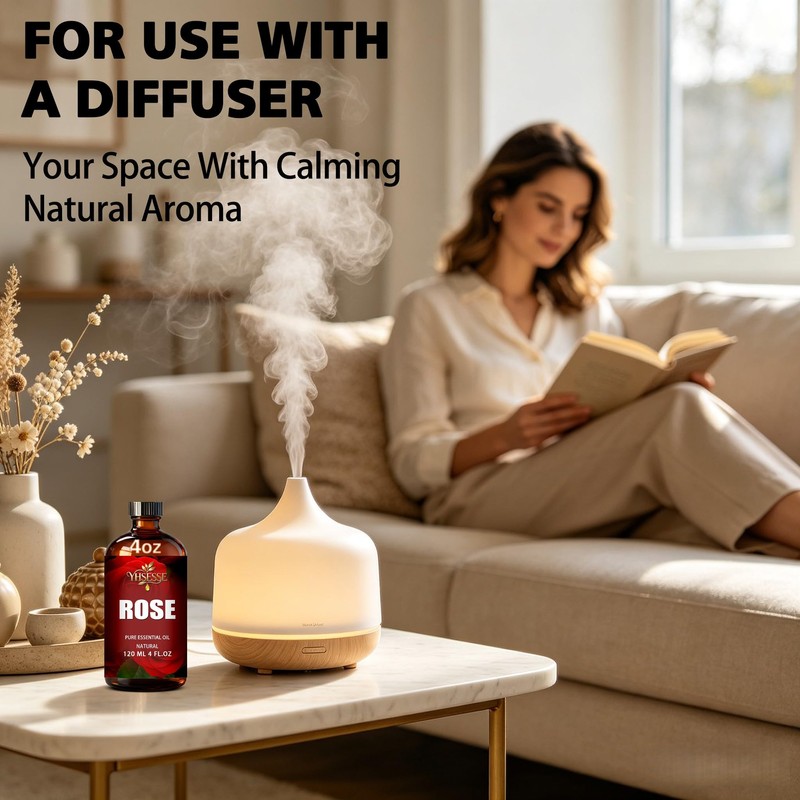 Rose Essential Oil for Humidifier Yoga Bath,Rose Oil - 4.33