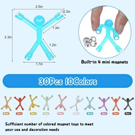 30 Pcs Humanoid Magnetic Toys Colorful Fidget Toys for Adults Hobbies Crafts Science Cute Novelty Man Fridge Magnets Men Refrigerator Magnets for Refrigerator, Door, Office Fun