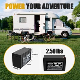 12V9Ah Lithium LiFePO4 Deep Cycle Battery, 3000+ Cycles Rechargeable Battery for Solar, Fish Finder,Lighting, Feeder and More with 15A BMS (F1 Terminals)