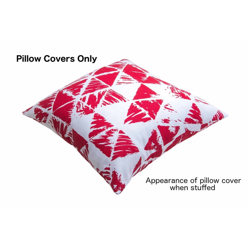 TreeWool 2 Pack Cushion Covers Ikat Triangle Geometric Accent in