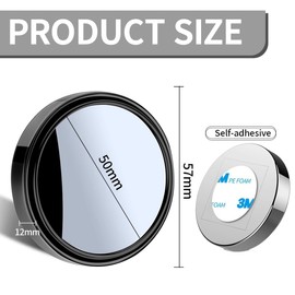 JUGUTA Toter Winkel Spiegel Auto 4 Stück Schwarz Toter Winkel Spiegel, 360° Verstellbar Hd Konvex Weitwinkel Totwinkel Rückspiegel Selbstklebende Blindspiegel Für Alle Arten Von Autos