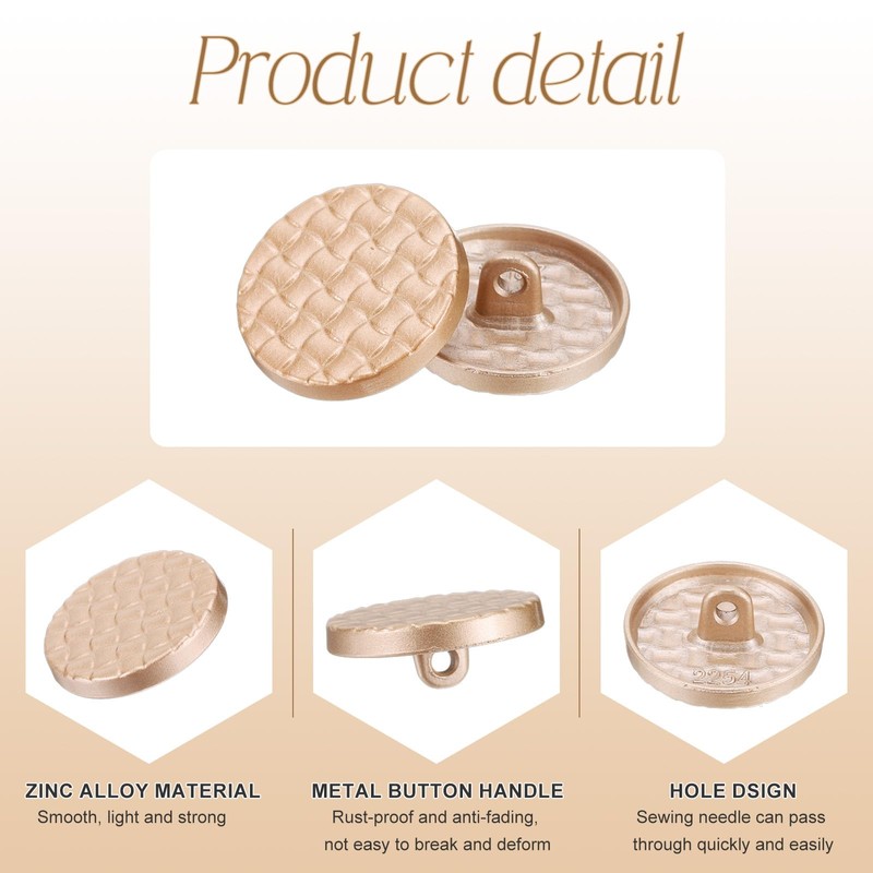 HARFINGTON 10pcs 36L Metal Round Buttons 23mm 7/8" Zinc Alloy