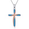 Cross Necklace 925 Sterling Silver December Birthstone Pendant Necklace Birthday