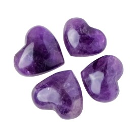 Wholesale Natural Amethyst Heart Ornament for Home Office Decor Nice Present for Crystal Enthusiasts Purple Stone LoversColor: Purple Amethyst Heart, Size: 10-30g