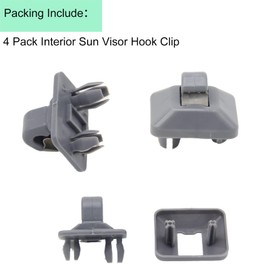 4 Pack Interior Sun Visor Hook Clip Interior Sun Visor Hook Clip Bracket Compatible with A1 A3 A4 A5 Q3 Q5#8E0 857 562, 8U0 857 562A (Grey)
